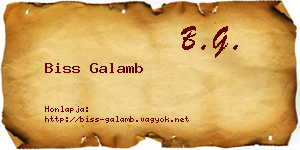 Biss Galamb névjegykártya
